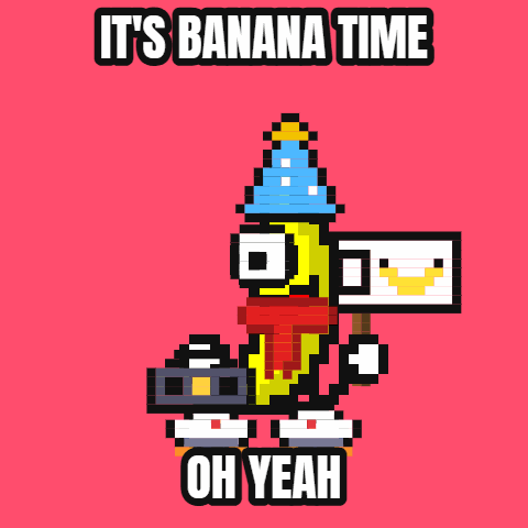 It's banana time oh yeah — a custom dancing banana meme GIF by RoseQuartzStary
